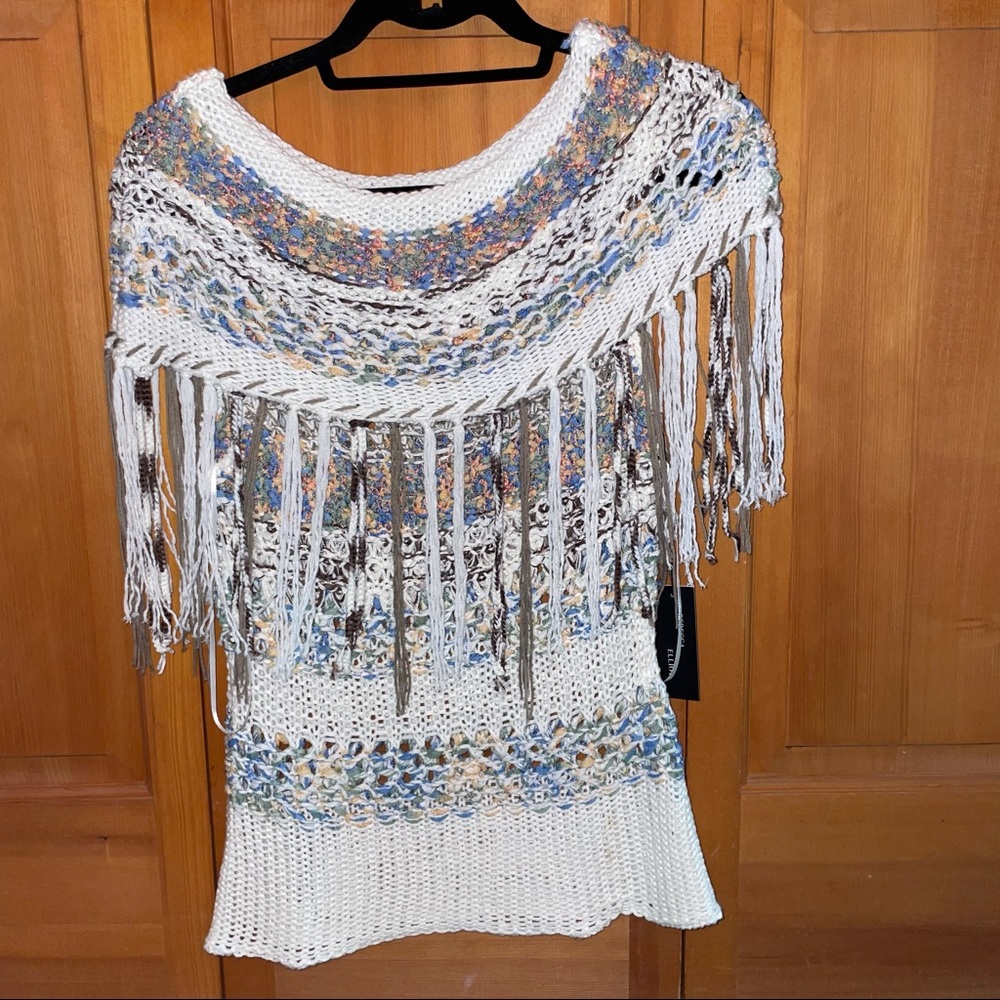 Rebecca Elliot Multi Color Fringe Sweater